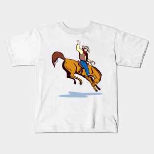 Bronc Riding Competition Retro Kids T-Shirt